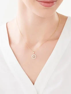 New Apart Zawieszka z żółtego złota z diamentami - rozeta - 0,08 ct - próba 585
