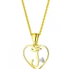 Apart Zawieszka z żółtego złota z diamentem - litera J, serce - 0,005 ct - próba 375< Zawieszki
