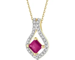 Apart Zawieszka z żółtego złota z diamentami i rubinem - próba 585< Zawieszki