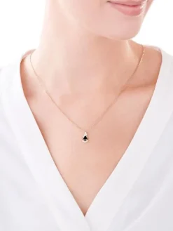 Apart Zawieszka z żółtego złota z diamentami i szafirem - próba 585< Zawieszki