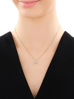 Clearance Apart Zawieszka z żółtego złota z diamentami i topazami London Blue - próba 375