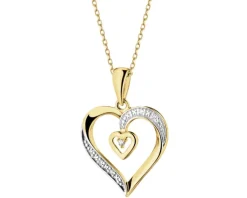Apart Zawieszka z żółtego złota z diamentami - serca - 0,01 ct - próba 585< Wszystkie