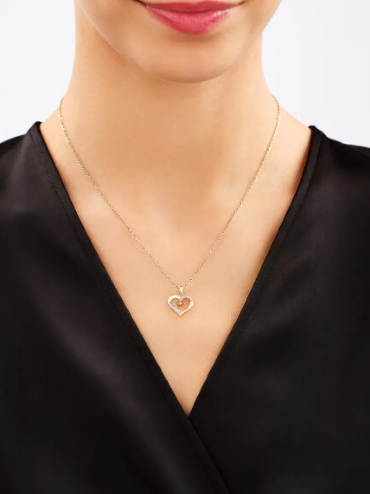 Apart Zawieszka z żółtego złota z diamentami - serca - 0,01 ct - próba 585< Wszystkie