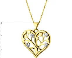 Apart Zawieszka z żółtego złota z diamentami - serce - 0,01 ct - próba 585< Zawieszki