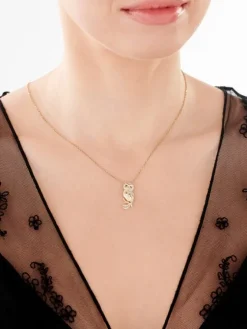 Hot Apart Zawieszka z żółtego złota z diamentami - sowa - 0,13 ct - próba 585