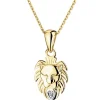 Apart Zawieszka z żółtego złota z diamentem - Lew - 0,003 ct - próba 375< Zawieszki