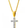 Apart Zawieszka z żółtego złota z diamentami - krzyż - 0,01 ct - próba 585< Zawieszki