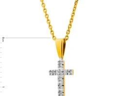 Apart Zawieszka z żółtego złota z diamentami - krzyż - 0,01 ct - próba 585< Zawieszki