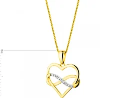 Apart Zawieszka z żółtego złota z diamentami - serce, nieskończoność - 0,01 ct - próba 585< Zawieszki