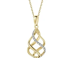 Discount Apart Zawieszka z żółtego złota z diamentami - 0,05 ct - próba 375