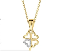 Apart Zawieszka z żółtego złota z diamentem – serca, koniczyna - 0,003 ct - próba 375< Zawieszki