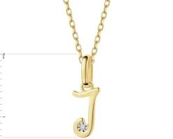 Clearance Apart Zawieszka z żółtego złota z diamentem - litera J - 0,003 ct - próba 375