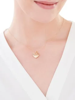 Apart Zawieszka z żółtego złota z diamentem - puzderko - serce, drzewko - 0,005 ct - próba 375< Zawieszki