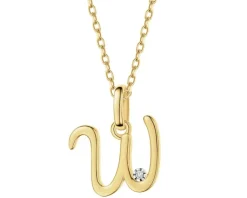 Apart Zawieszka z żółtego złota z diamentem - litera W - 0,003 ct - próba 375< Wszystkie