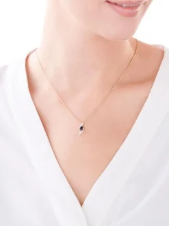 New Apart Zawieszka z żółtego złota z diamentami i szafirem - próba 585