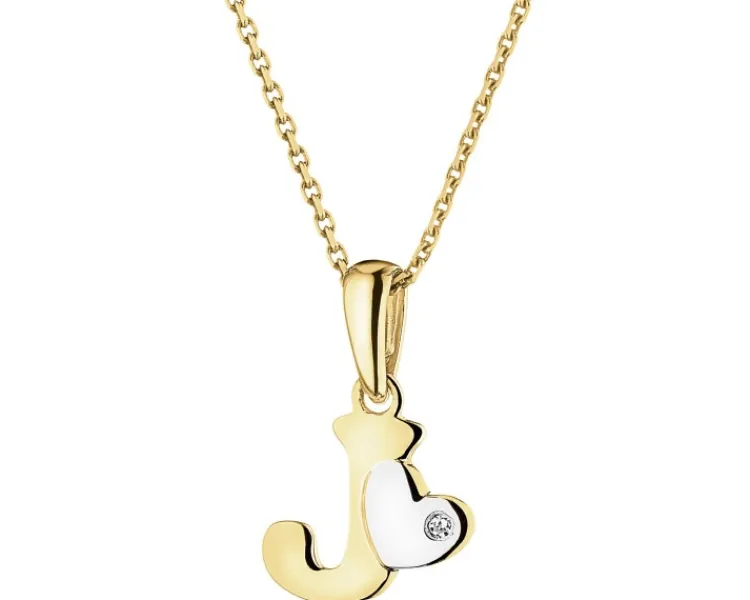 Apart Zawieszka z żółtego złota z diamentem - litera J - 0,004 ct - próba 375< Zawieszki