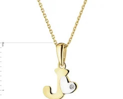 Apart Zawieszka z żółtego złota z diamentem - litera J - 0,004 ct - próba 375< Zawieszki
