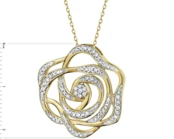 Apart Zawieszka z żółtego złota z diamentami - kwiat, róża - 0,20 ct - próba 585< Wszystkie