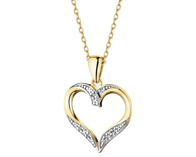 Apart Zawieszka z żółtego złota z diamentami - serce - 0,01 ct - próba 375< Wszystkie