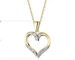 Apart Zawieszka z żółtego złota z diamentami -  serce - 0,01 ct - próba 375< Wszystkie