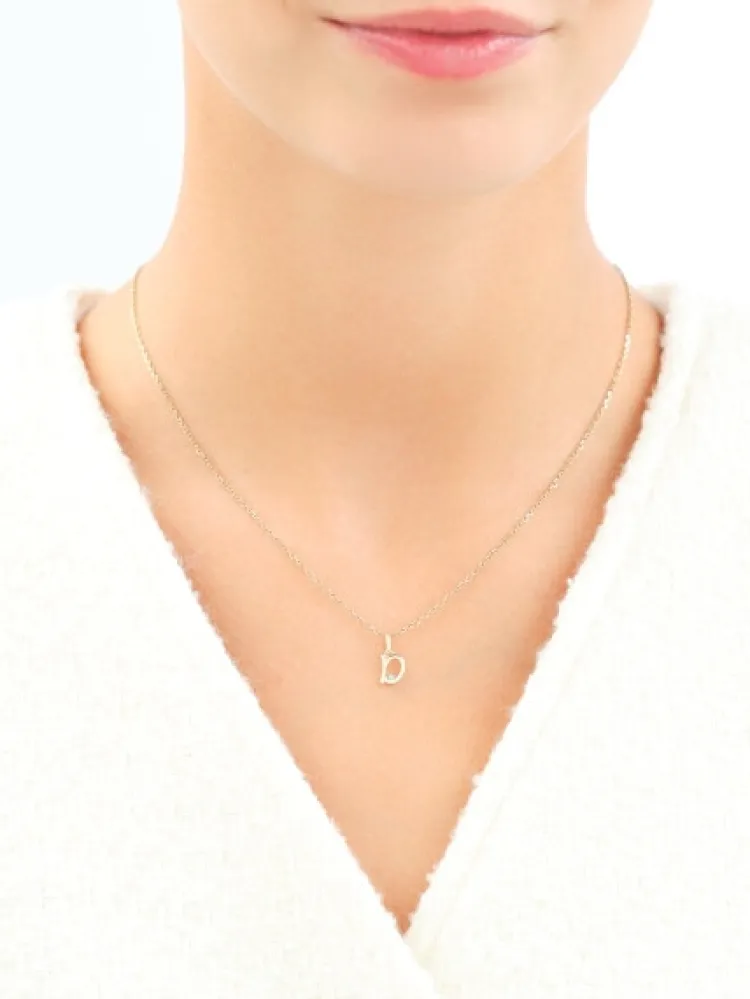 Discount Apart Zawieszka z żółtego złota z diamentem - litera D - 0,003 ct - próba 375