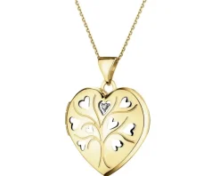 Apart Zawieszka z żółtego złota z diamentem - puzderko - serce - 0,005 ct - próba 375< Zawieszki