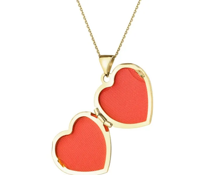 Apart Zawieszka z żółtego złota z diamentem - puzderko - serce - 0,005 ct - próba 375< Zawieszki