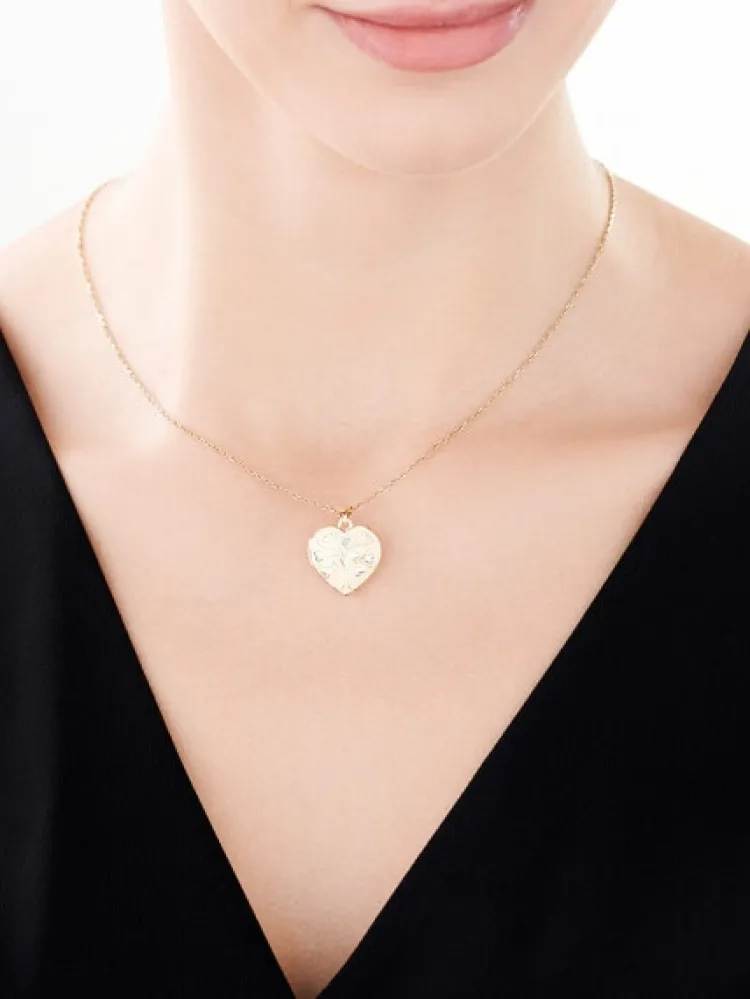 Apart Zawieszka z żółtego złota z diamentem - puzderko - serce - 0,005 ct - próba 375< Zawieszki