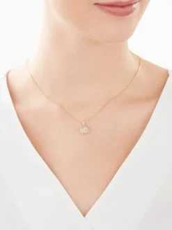 Apart Zawieszka z żółtego złota z diamentami - 0,01 ct - próba 375< Zawieszki