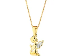 Apart Zawieszka z żółtego złota z diamentem - aniołek - 0,004 ct - próba 585< Zawieszki