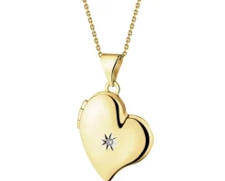 Apart Zawieszka z żółtego złota z diamentem - puzderko - serce - 0,005 ct - próba 375< Zawieszki