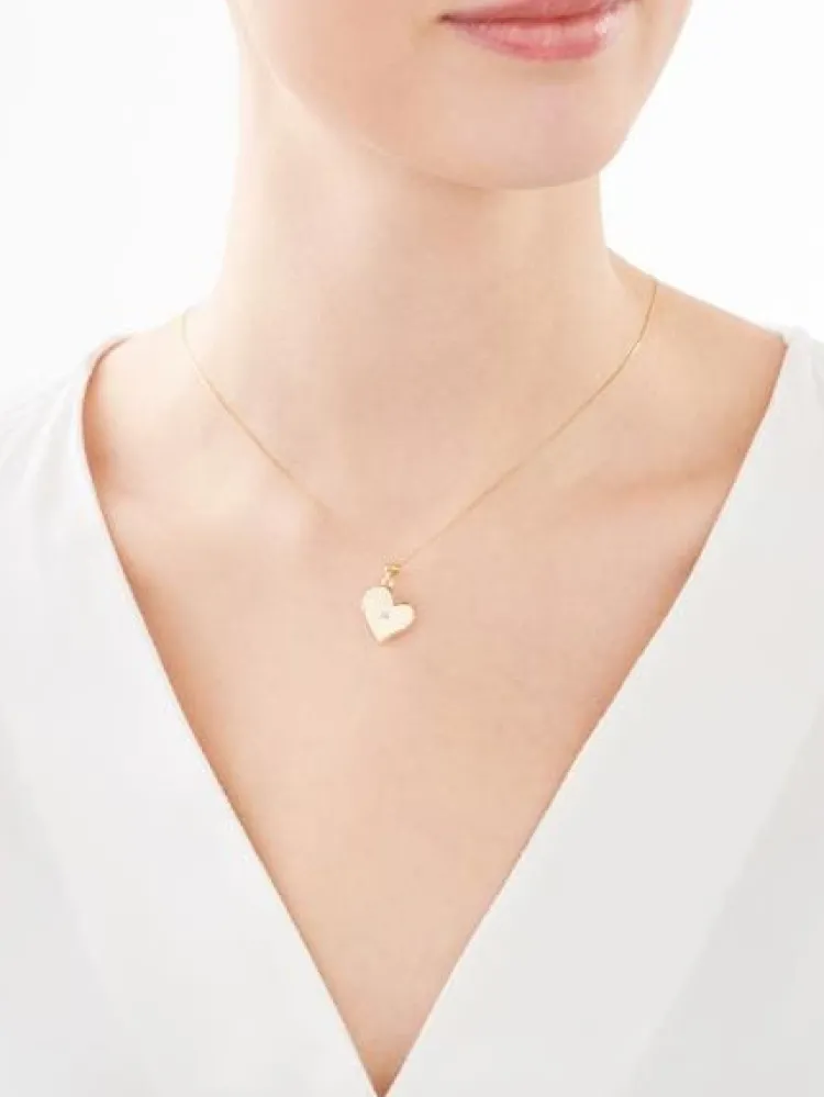 Apart Zawieszka z żółtego złota z diamentem - puzderko - serce - 0,005 ct - próba 375< Zawieszki