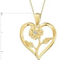 Best Apart Zawieszka z żółtego złota z diamentem - serce, kwiat - 0,004 ct - próba 375