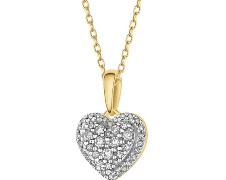 Apart Zawieszka z żółtego złota z diamentami - serce - 0,15 ct - próba 585< Wszystkie
