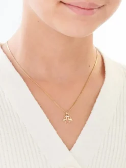 Apart Zawieszka z żółtego złota z diamentem - aniołek - 0,003 ct - próba 585< Zawieszki