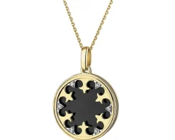 Apart Zawieszka z żółtego złota z diamentami i emalią - rozeta - 0,01 ct - próba 375< Zawieszki