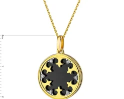Apart Zawieszka z żółtego złota z diamentami i emalią - rozeta - 0,01 ct - próba 375< Zawieszki