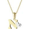 Apart Zawieszka z żółtego złota z diamentem - litera N - 0,004 ct - próba 375< Zawieszki