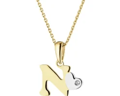 Apart Zawieszka z żółtego złota z diamentem - litera N - 0,004 ct - próba 375< Zawieszki