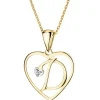 Apart Zawieszka z żółtego złota z diamentem - litera D, serce - 0,005 ct - próba 375< Zawieszki