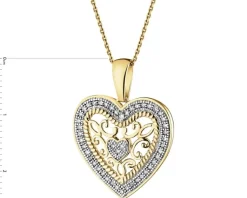 Apart Zawieszka z żółtego złota z diamentami - serce - 0,14 ct - próba 585< Zawieszki