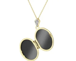 Outlet Apart Zawieszka z żółtego złota z diamentem - puzderko - drzewko - 0,005 ct - próba 375