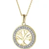 Clearance Apart Zawieszka z żółtego złota z diamentami - drzewko - 0,10 ct - próba 585