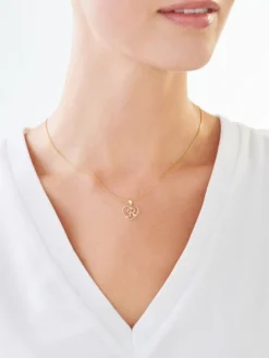 New Apart Zawieszka z żółtego złota z diamentem - litera P, serce - 0,005 ct - próba 585