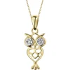Apart Zawieszka z żółtego złota z diamentami - sowa - 0,01 ct - próba 375< Zawieszki