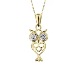 Apart Zawieszka z żółtego złota z diamentami - sowa - 0,01 ct - próba 375< Zawieszki