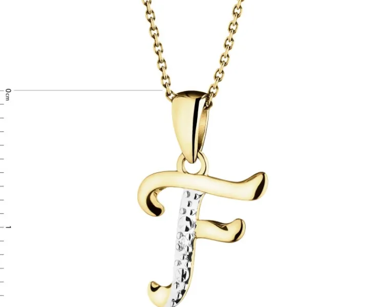 Apart Zawieszka z żółtego złota z diamentem - litera F - 0,003 ct - próba 375