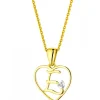 Apart Zawieszka z żółtego złota z diamentem - litera E, serce - 0,005 ct - próba 375