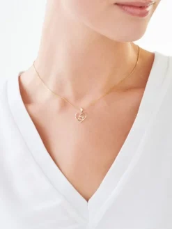 Apart Zawieszka z żółtego złota z diamentem - litera E, serce - 0,005 ct - próba 375