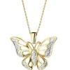 Apart Zawieszka z żółtego złota z diamentami - motyl - 0,01 ct - próba 375< Zawieszki